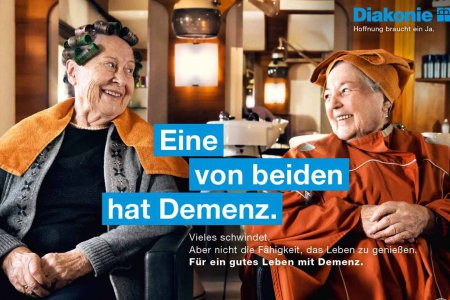 &quot;Eine von beiden hat Demenz&quot; - ein neues Bild der Krankheit will die Diakonie in ihrer Infokampagne vermitteln. Foto: Diakonie