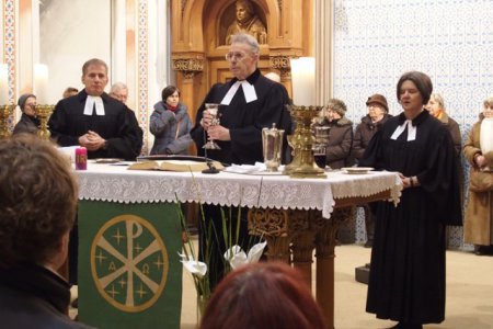 Abendmahlsfeier während der &quot;Deutschen Messe&quot;