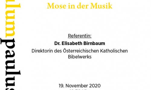 pauluskirche.at - Einladung zum Curriculum Pauluskirche - Mose in der Musik in der Ev. Pauluskirche Wien am 19. November 2020 um 19.30 Uhr