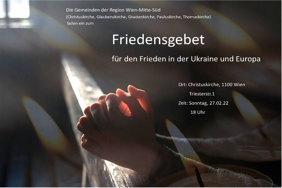 Friedensgebet für den Frieden in der Ukraine und Europa