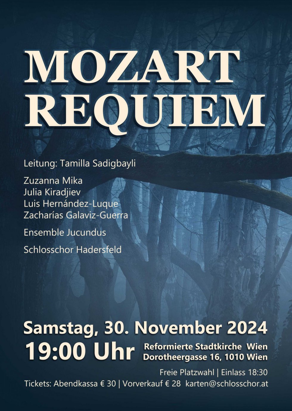 Mozart-Requiem mit Ensemble Jucundus und Schlosschor Hadersfeld