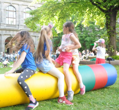 Die Spielstationen - hier der Evangelischen Jugend Wien - waren ein Highlight für die Kinder.