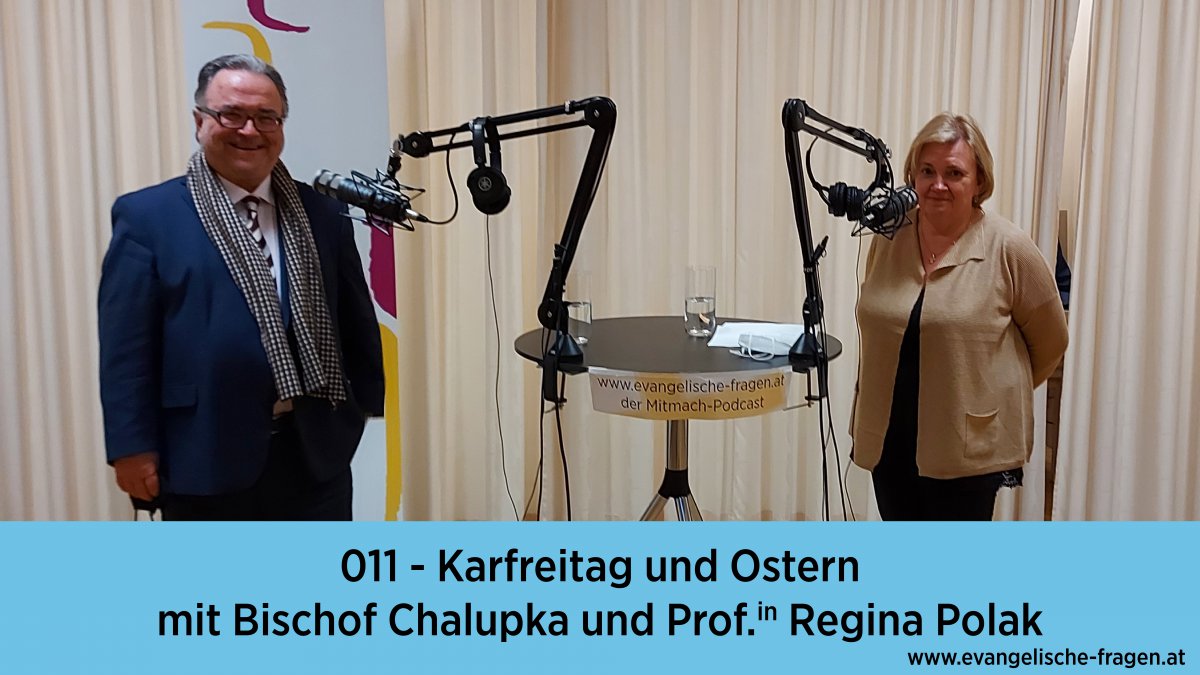 Bischof Michael Chalupka und Prof. Dr. Regina Polak​ im H3 Podcaststudio