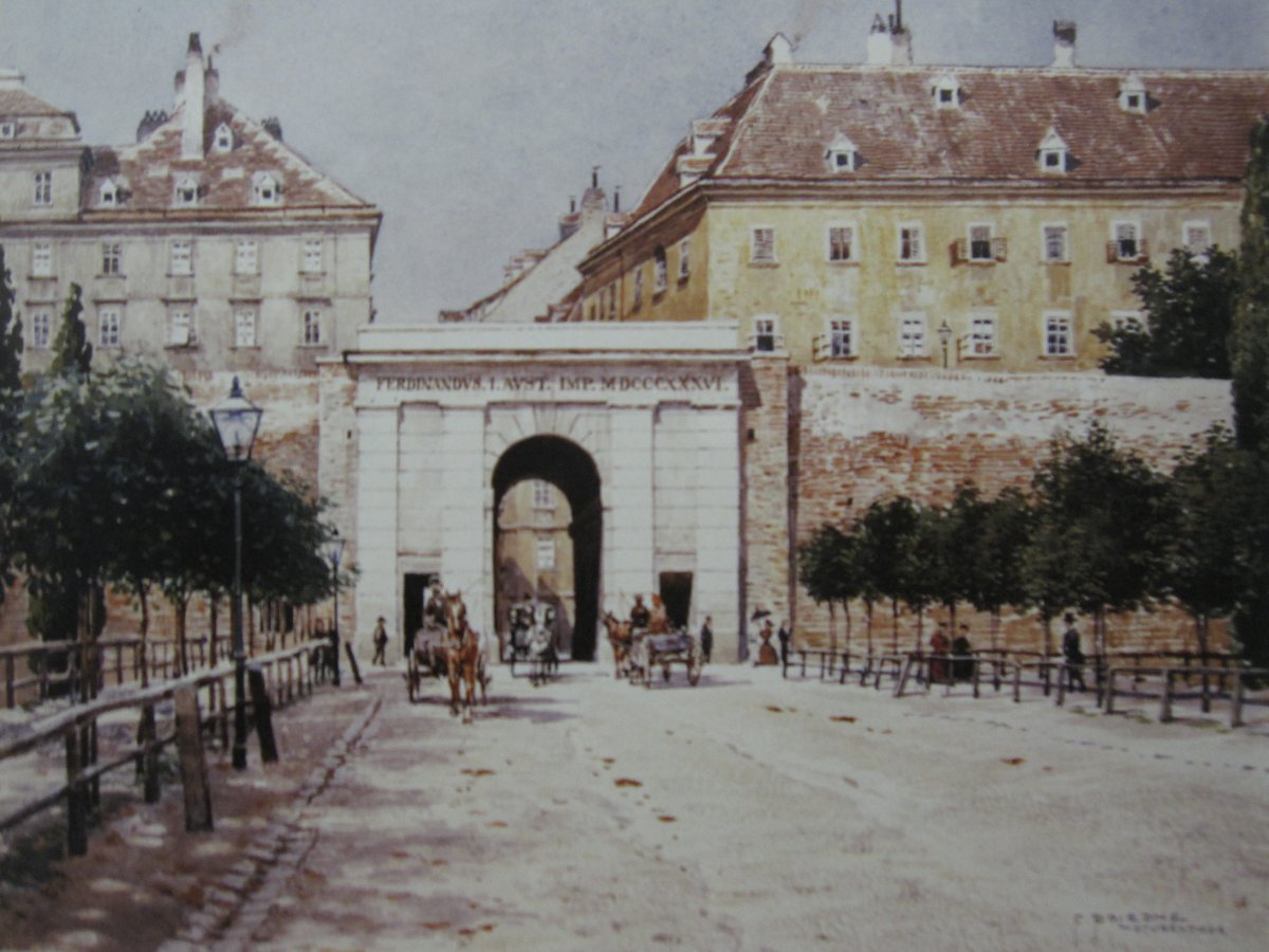 Das Wiener Stubentor, ein Gemälde nach Franz Poledne. Dort wurde Balthasar Hubmaier (siehe Foto unten) hingerichtet. Foto: Wikimedia/Franz Poledne