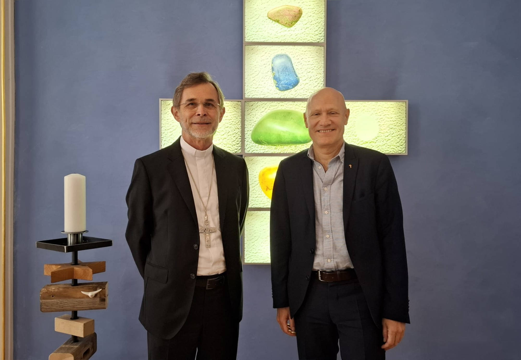  Beim Treffen im Erzbischöflichen Palais in Wien bekräftigten Matthias Geist und Erzbischof Josef Grünwidl ihren Willen zu einer intensiveren ökumenischen Zusammenarbeit. (Foto: Kathpress / G. Pulling)