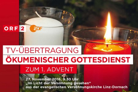 ORF2 und ZDF übertragen am Ersten Adventsonntag den ökumenischen Festgottesdienst aus der evangelischen Versöhnungskirche Linz-Dornach. Foto: epd/Uschmann