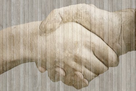 Handschlag, gezeichnet