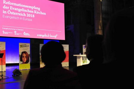 Die Verantwortung der Kirchen für Europa stand im Mittelpunkt des Reformationsempfangs 2018 im Wiener Odeon-Theater. Foto: epd/Uschmann