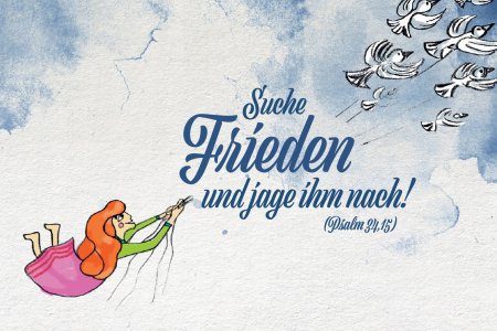   &quot;Der Frieden stellt sich nicht von selbst ein, ja er scheint sich zu verstecken wie ein scheues Tier. Ihm nachjagen – das klingt widersprüchlich. Und doch ist der Friede etwas, worum wir kämpfen müssen.&quot; Illustration: Heidrun Kogler