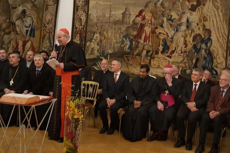 Beim traditionellen „Ökumenischen Empfang“ konnte Kardinal Christoph Schönborn zahlreiche Vertreterinnen und Vertreter der Kirchen begrüßen. Foto: epd/Dasek