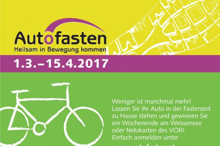 Plakat zum Autofasten: Heilsam in Bewegung kommen