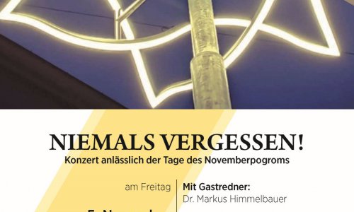 Niemals vergessen - Konzert anlässlich der Tage des Novemberpogroms