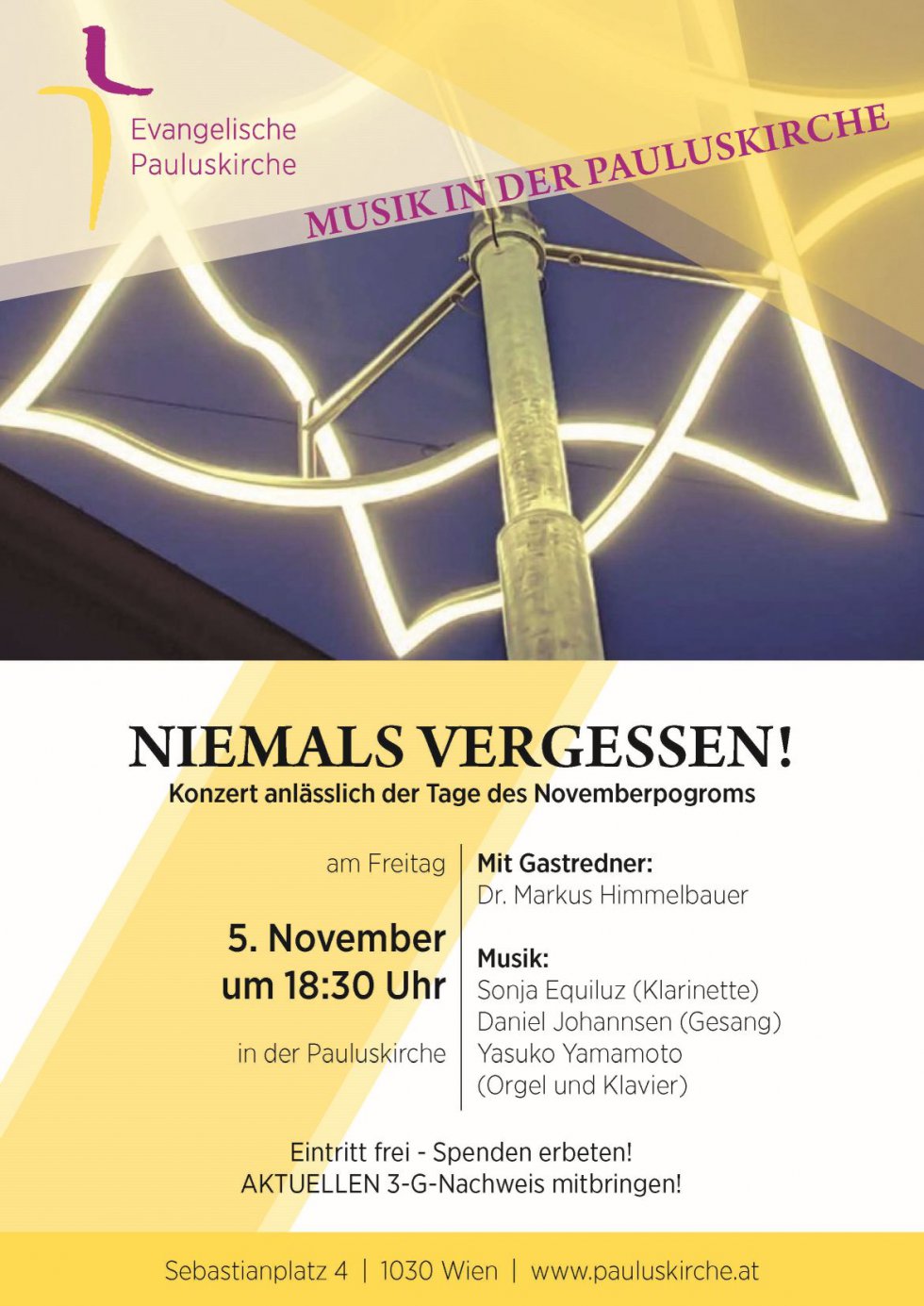 Niemals vergessen - Konzert anlässlich der Tage des Novemberpogroms