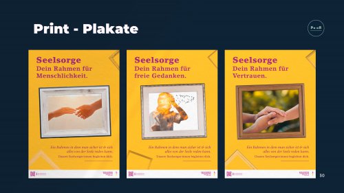 Idee einer Plakat Kampagne: „Seelsorge dein Rahmen für…“ © Pe.eR