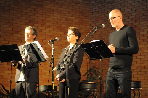 Prominente Geschichten-Erzähler: Christian Nickel, Barbara Auer, Peter Lohmeyer (von links)