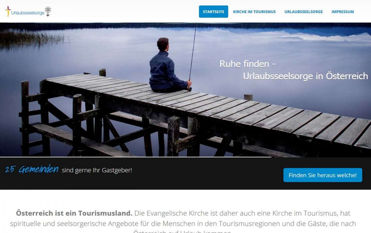 Diese neue Seite gibt einen Überblick über die Einsatzmöglichkeiten für Urlaubsseelsorger und Seelsorgerinnen in österreichischen Pfarrgemeinden, aber auch über verschiedene touristische Projekte der Evangelischen Kirchen A.B. und H.B. in Österreich. (Fo Screenshot der Startseite www.kirche-im-tourismus.at