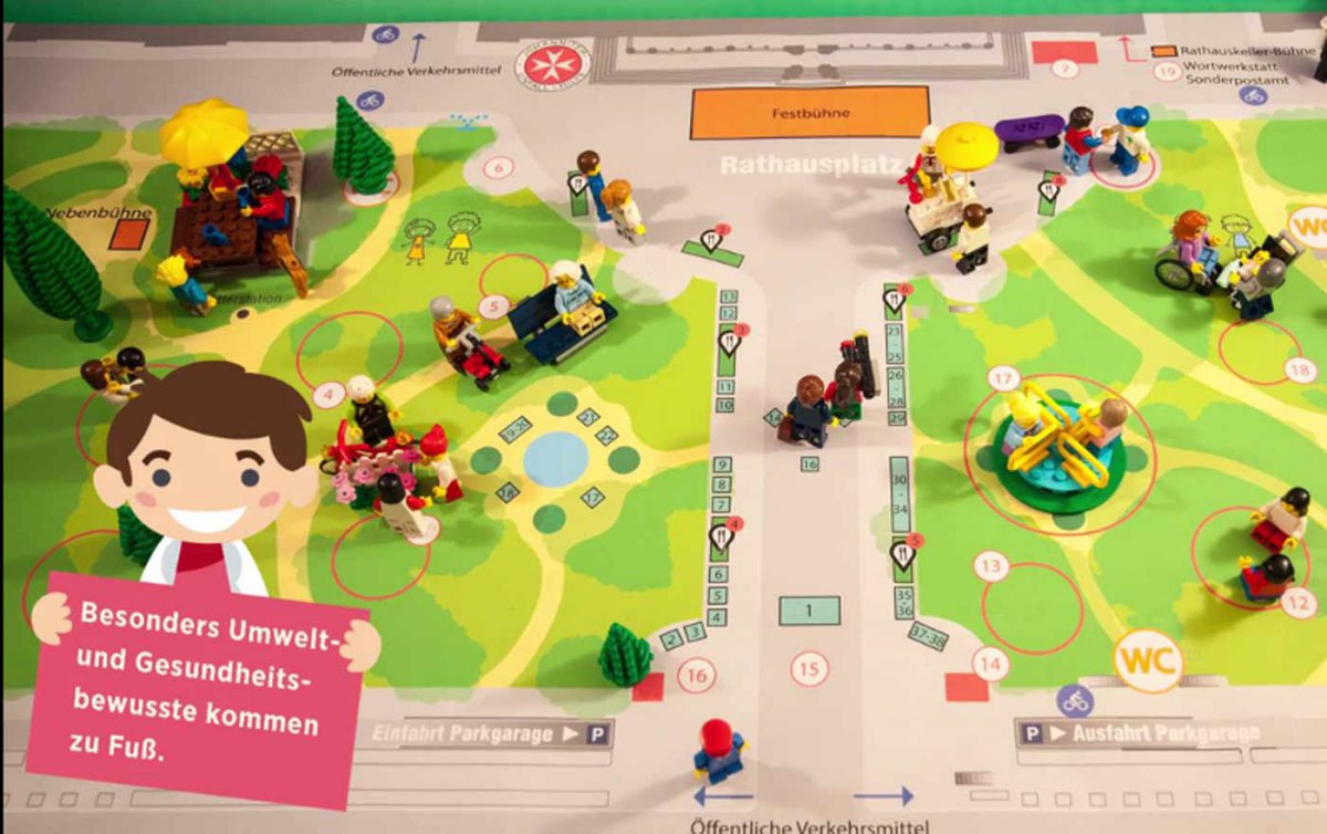 Ein animierter Film mit Lego-Figuren zeigt verschiedene Möglichkeiten, umweltschonend zum Fest am Rathausplatz am 30. September in Wien anzureisen. Foto: vimeo/evangelisch sein Ein animierter Film mit Lego-Figuren zeigt verschiedene Möglichkeiten, umweltschonend zum Fest am Rathausplatz am 30. September in Wien anzureisen. Foto: vimeo/evangelisch sein