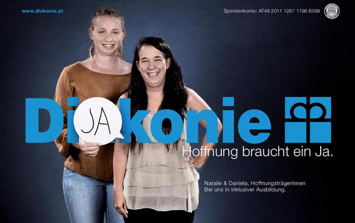 Menschen wie du und ich" sollen österreichweit auf den Plakaten der Diakonie Hoffnung verbreiten. Foto: Diakonie Österreich Menschen wie du und ich" sollen österreichweit auf den Plakaten der Diakonie Hoffnung verbreiten. Foto: Diakonie Österreich