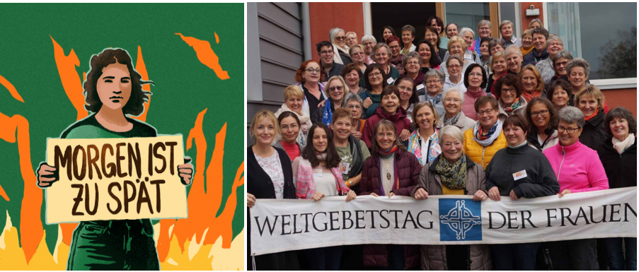 Am Freitag, 3. März, ist weltweiter Klimastreik und der Weltgebetstag der Frauen (Collage aus: WGT und FFF)