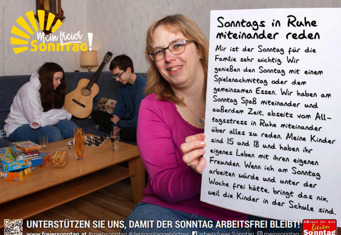 50 Mitgliedsorganisationen sind aufgerufen, sich an der Kampagne der „Sonntagsallianz“ zu beteiligen. (Foto: Allianz für den freien Sonntag Österreich)