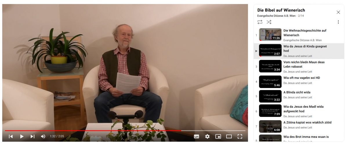 Andreas Berghöfer liest Bibeltexte im Wiener Dialekt - zu finden auf YouTube. Foto: YouTube/Screenshot