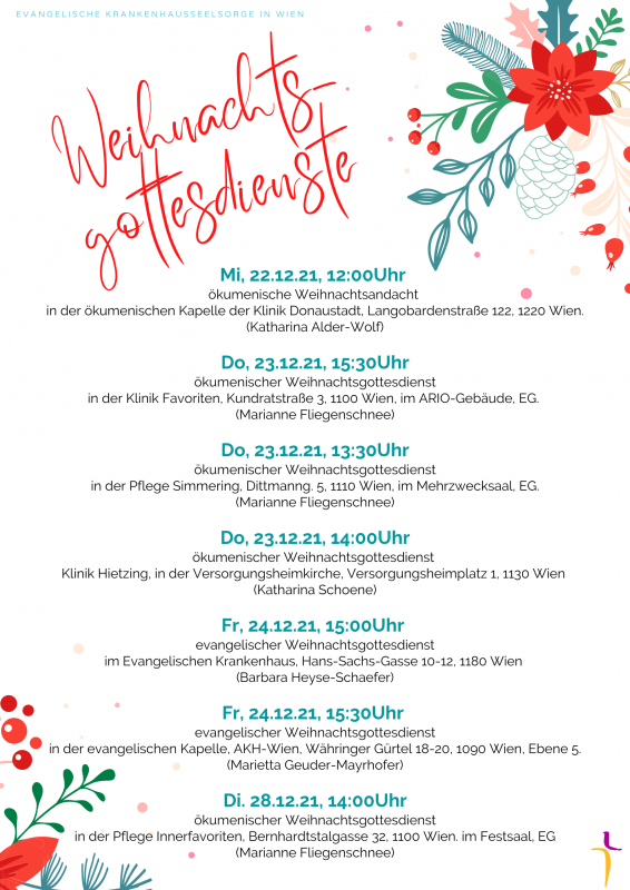 Weihnachtsgottesdienste im Krankenhaus
