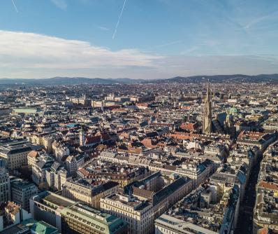 Luftbildaufnahme von Wien